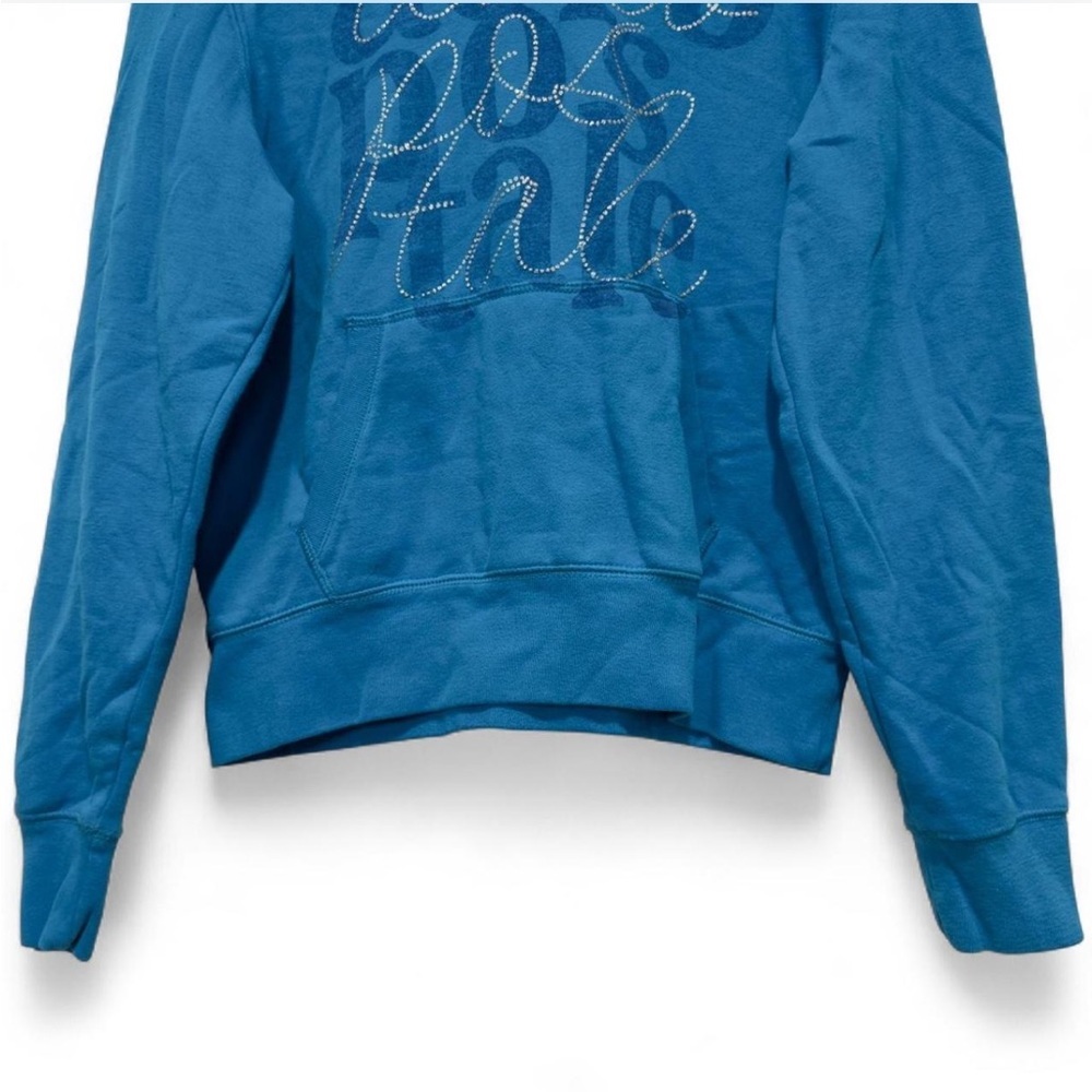 Vintage Y2K Aeropostale Rhinestone Hoodie Blue 2000s Mall Goth Coquette Tomboy - Picture 4 of 8